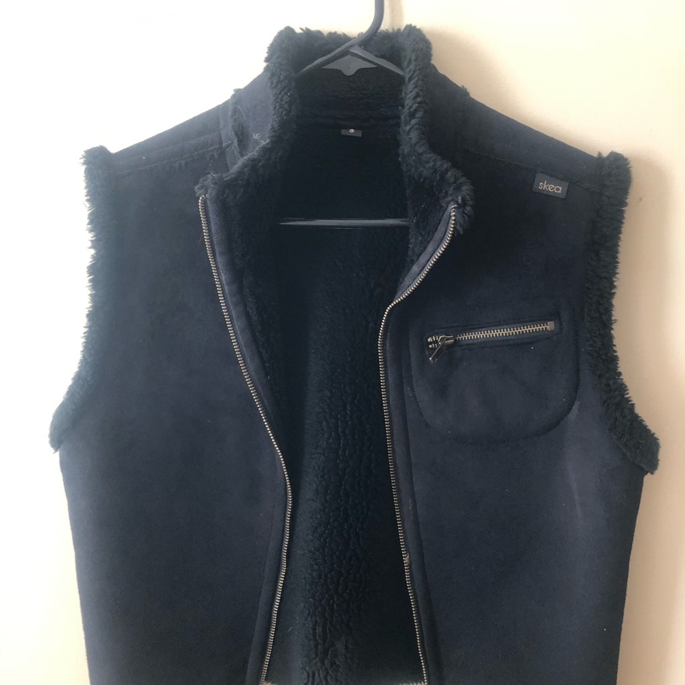 Skew faux suede vest
